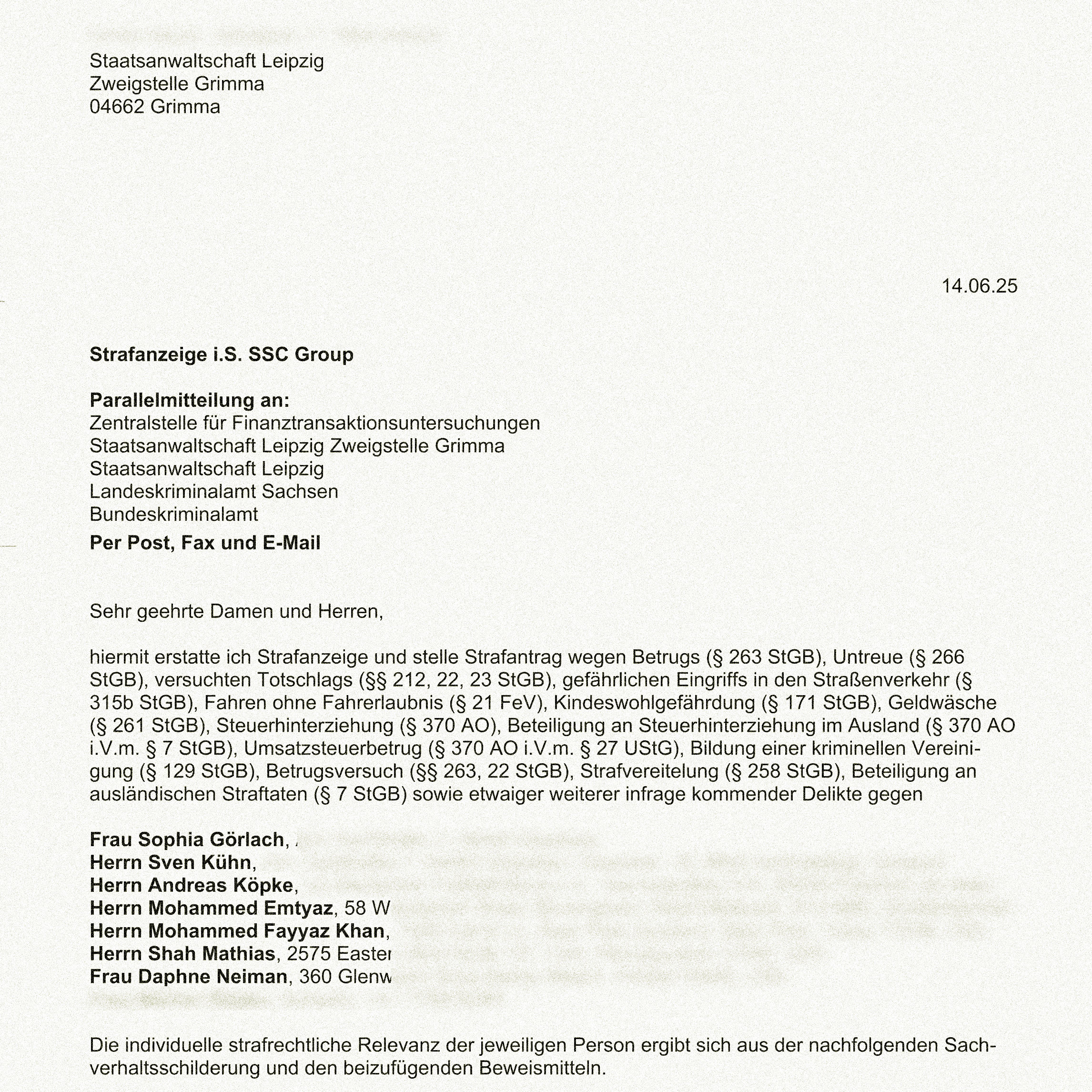 Strafanzeige Andy Köpke